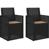 Vrtne stolice za blagovanje 2 pcs Antracit i sivosmeđa PP - Antracit i taupe s jastučićem za sjedenje | shoptok.hr
