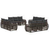 vidaXL Vrtna sedežna garnitura 12 pcs Siva in temno siva poli ratan, (5000269813) | Shoptok.si