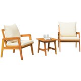  3-dijelni Bistro Set s Jastucima od Masivnog Drva Akacije | shoptok.hr