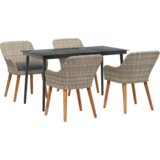  Blagovaonski set 5 pcs Svijetlo siva i crna L | shoptok.hr