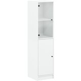 Maison Chic Visoka omara - Predalnik - Komoda s steklenimi vrati bela 35x37x142 cm, (21722345) Cene