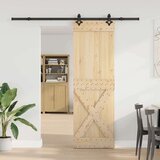 vidaXL Drsna vrata s kompletom vodil 70x210 cm trdna borovina | Shoptok.si