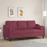  The Living Store Kavč trosed z okrasnimi blazinami vinsko rdeč 180 cm blago - Trosed, (21494471) | Shoptok.si