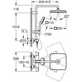 Grohe 26689001 Tempesta Cube 250 termostatska armatura s tuš setom | Shoptok.si