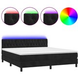  box spring s madracem LED crni 180x200 cm baršun | shoptok.hr