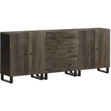  Komoda od 3 komada crna 60x33x75 cm Puno drvo Mango | shoptok.hr