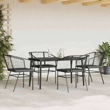 vidaXL 5-dijelni vrtni blagovaonski set s jastucima od crnog | shoptok.hr
