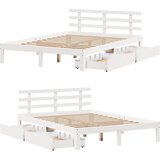  Okvir kreveta s ladicama bez madraca bijeli 135x190 cm | shoptok.hr