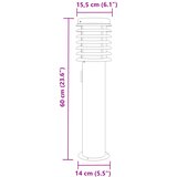 Vanjske podne svjetiljke sa utičnicom 3 kom crne 60 cm čelik | shoptok.hr