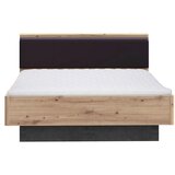 CARRYHOME postelja 140 cm x 200 cm , leseni material črna, temno siva, hrast artisan | Shoptok.si