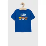 GAP Otroška kratka majica x Paw Patrol mornarsko modra barva