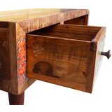  Stolić za kavu sa zaobljenim rubom i 1 ladicom obnovljeno drvo | shoptok.hr