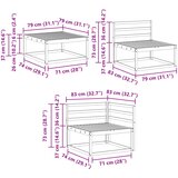  Set vanjskih sofa 7 pcs Bijela Čvrsto drvo akacije | shoptok.hr