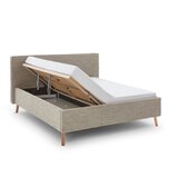 Meise Möbel Bež tapecirani bračni krevet s prostorom za odlaganje s podnicom 160x200 cm Riva – | shoptok.hr