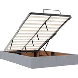 vidaXL Otomanski posteljni okvir z vzmetnico siv 120x190 cm blago | Shoptok.si