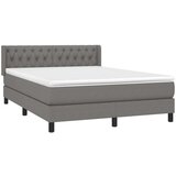  Box spring posteljni z vzmetnico temno siv 140x190 cm blago, (20736184) | Shoptok.si