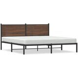 vidaXL Kovinski posteljni okvir z vzglavjem rjavi hrast 180x200 cm Cene
