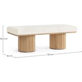 BIZZOTTO Kremno bela oblazinjena klop iz tkanine bouclé Floriana – | Shoptok.si