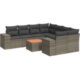  9-dijelni set vrtnih sofa od poliratana s jastucima sivi | shoptok.hr