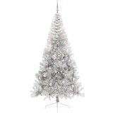  Umjetna preddekorirana božićna jelka srebrna 240 cm PET | Shoptok.si