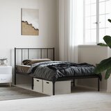 Maison Chic Kovinski Posteljni okvir - Enojna postelja - Postelja za odrasle z vzglavjem črn 100x190 cm, (21694087) | Shoptok.si