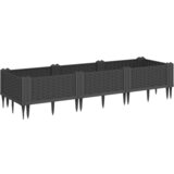 Maison Chic Cvetlično korito - Cvetlični Lonec z zatiči črno 125x40x28,5 cm PP, (21790417) | Shoptok.si