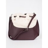 Shelvt Dark brown women's handbag with lamb fur | shoptok.hr