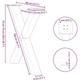  Noge za blagovaonski stol u obliku slova X, 3 kom, antracit, 80 x (72-73) cm, čelik | shoptok.hr