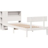  Krevet s regalom za knjige bez madraca bijeli 75x190cm borovina | shoptok.hr