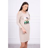 Kesi Beige dress with love print | Shoptok.si