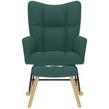  Stolica za ljuljanje s osloncem za noge od tkanine tamnozeleno | shoptok.hr