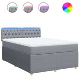 vidaXL Krevet s oprugama i madracem svjetlosivi 140x190 cm od tkanine | shoptok.hr
