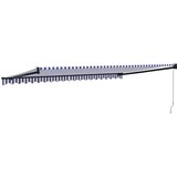 Tenda na uvlačenje plavo-bijela 5 x 3 m od tkanine i aluminija | Eponuda.com