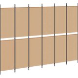  Razdjelnik prostora s 6 panela Bež 300 x 220 cm Tkanina | shoptok.hr