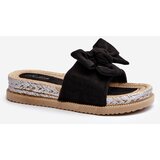 Boto Women's Platform Slide Sandals with Bow Black Aflia | Shoptok.si