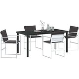  Vrtni set za objed 5 pcs Bijela Textilene i čelik | shoptok.hr