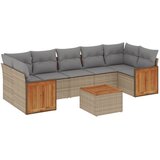  8-dijelni set vrtnih sofa od poliratana s jastucima bež | shoptok.hr