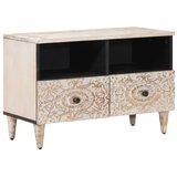 TV ormar s pohranom Bijelo 70 x 33 5 x 46 cm Čvrsto drvo manga - Bijelo | shoptok.hr