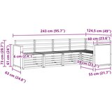  Sekcijska garnitura 4 pcs Prirodna Čvrsto drvo akacije | shoptok.hr