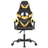  Okretna igraća stolica crno-zlatna od umjetne kože | shoptok.hr