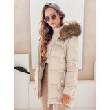 DStreet Kurtka damska zimowa NORINA pikowana z futerkiem beżowa | shoptok.hr