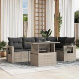 Maison Chic Seti vrtnega pohištva - Vrtna garnitura - Vrtni pohištvo set 6-delna z blazinami siv poli ratan, (21806289) | Shoptok.si