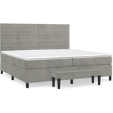  Krevet s oprugama i madracem svjetlosivi 200x200 cm baršunasti | shoptok.hr