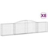 vidaXL Obokane gabion košare 8 kosov 400x30x80/100 cm cinkano železo, (20757593) | Shoptok.si
