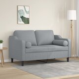 vidaXL Kavč dvosed z blazinami svetlo siv 120 cm blago | Shoptok.si