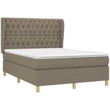  Krevet s oprugama i madracem smeđesivi 140 x 190 cm od tkanine | shoptok.hr