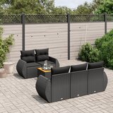 Maison Chic Seti vrtnega pohištva - Vrtna garnitura - Vrtni pohištvo set 6-delna z blazinami črna poli ratan, (21805703) | Shoptok.si