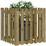 vidaXL Vrtna sadilica s izgledom ograde 70 x 70 x 70 cm od borovine | shoptok.hr
