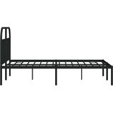  Metalni okvir za krevet s uzglavljem crni 140x190 cm | shoptok.hr