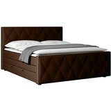 MID.YOU POSTELJA BOXSPRING 180 cm x 200 cm , les, kovina, tekstil rjava | Shoptok.si
